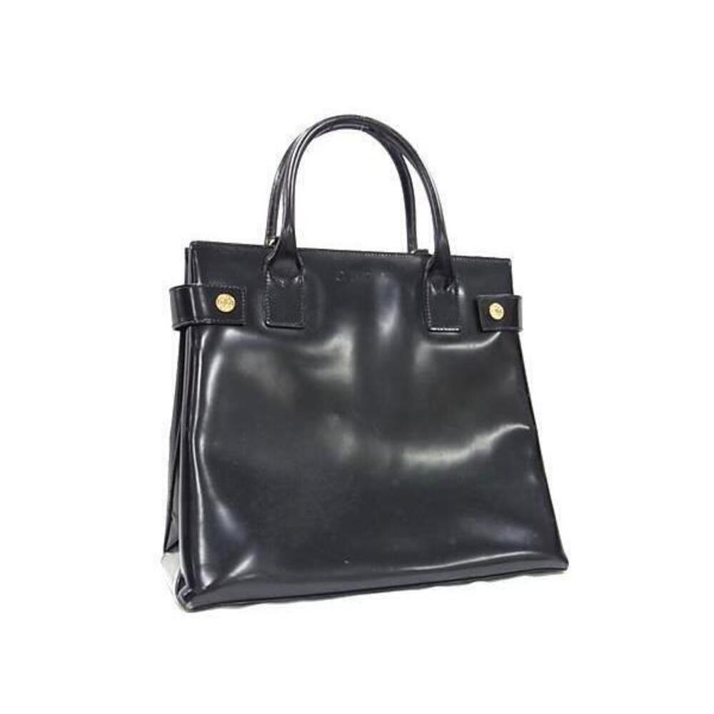 GUCCI Leather Handbag Tote Bag Black